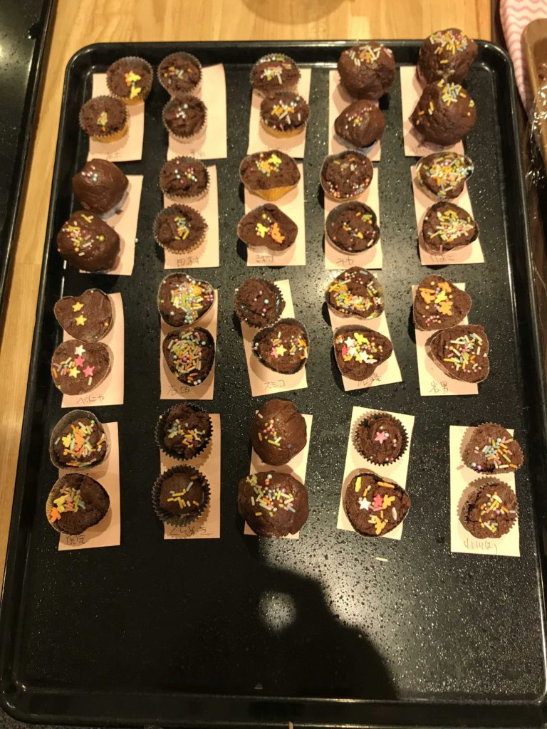 完成したチョコレート菓子