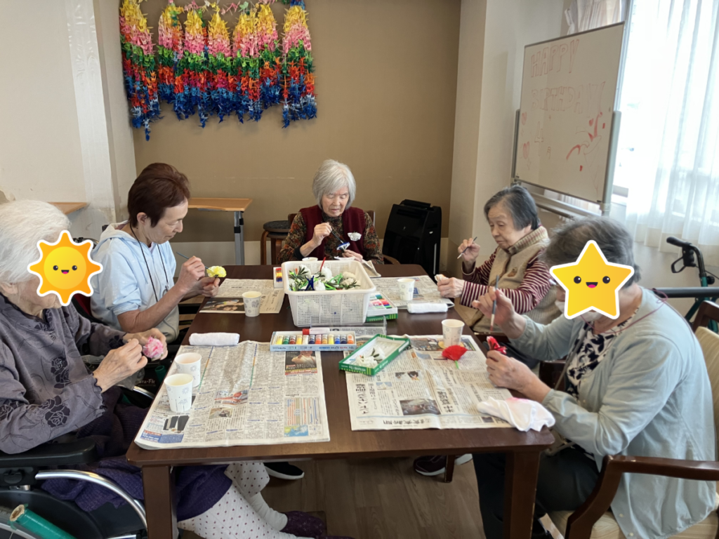 母の日にカーネーション制作