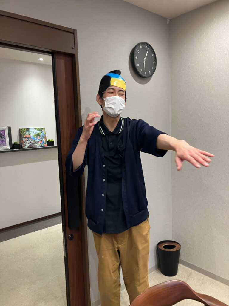 新卒スタッフによる出し物リハーサル