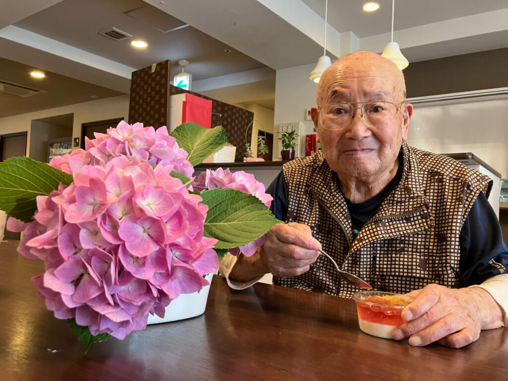 紫陽花ゼリー作りの様子
