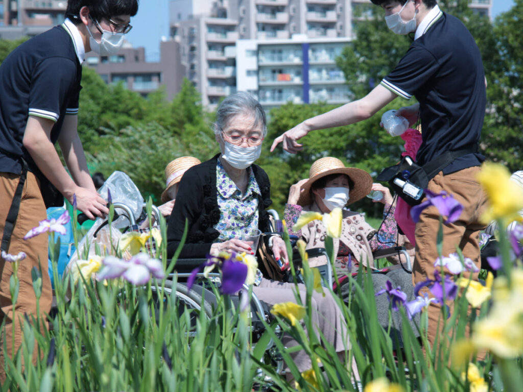 小岩菖蒲園で散策の様子