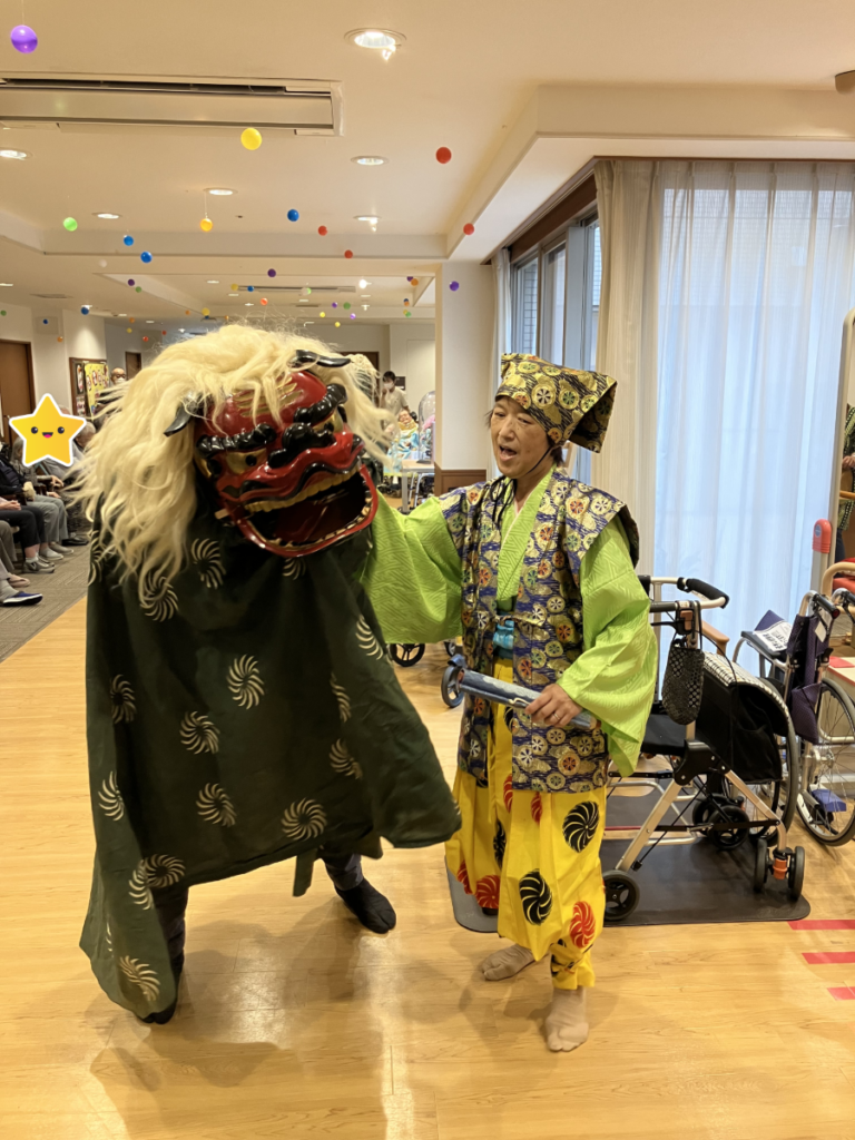 伝統芸能「獅子舞」の様子