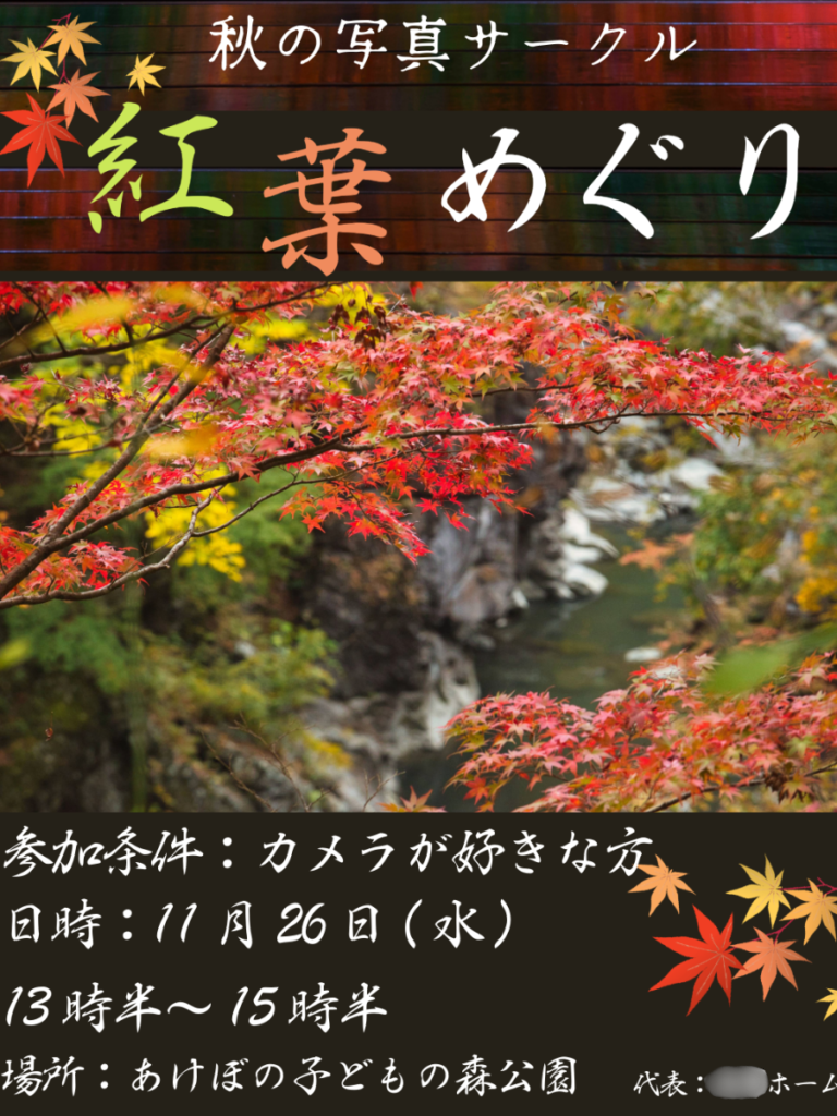 写真サークルのチラシ