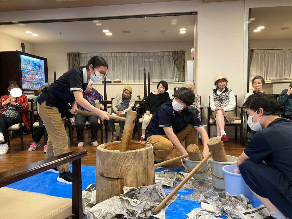 お正月準備　お餅つき