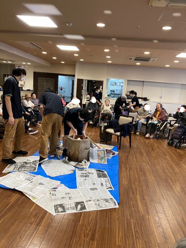 お正月準備　お餅つき