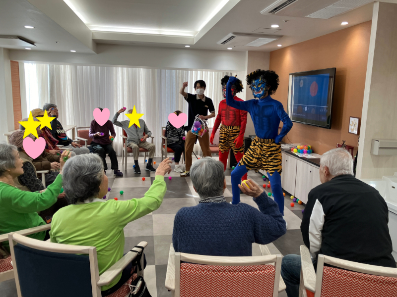 節分で豆まきの様子