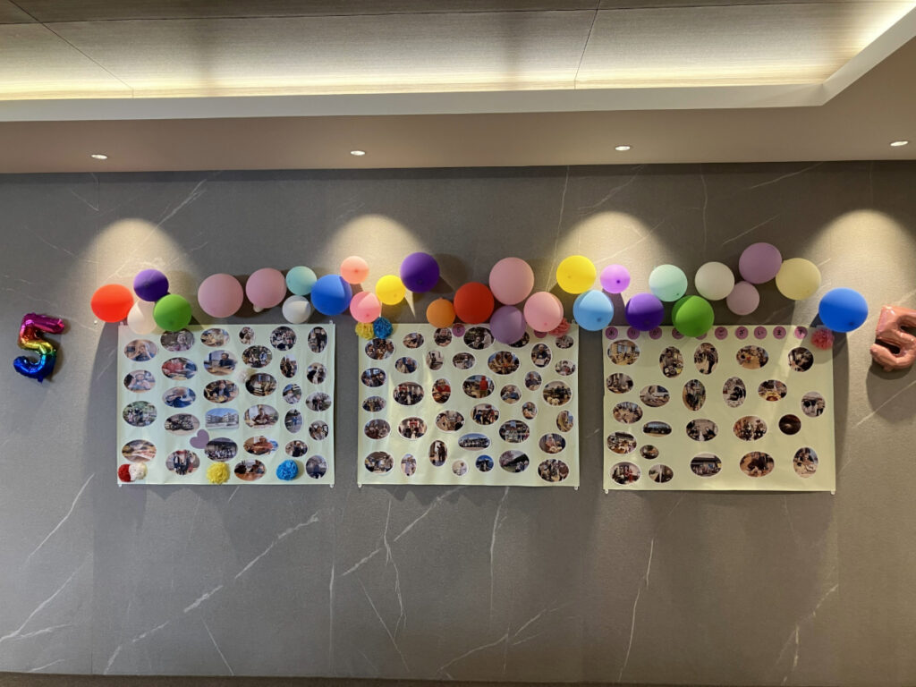 5年間の思い出写真の掲示