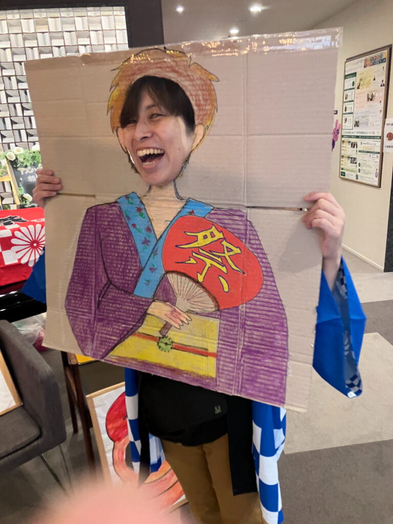 お祭りの手作りフォトパネル