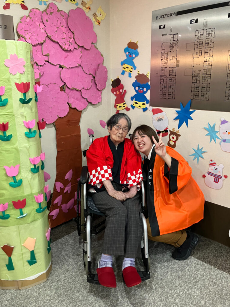 法被を着て記念撮影