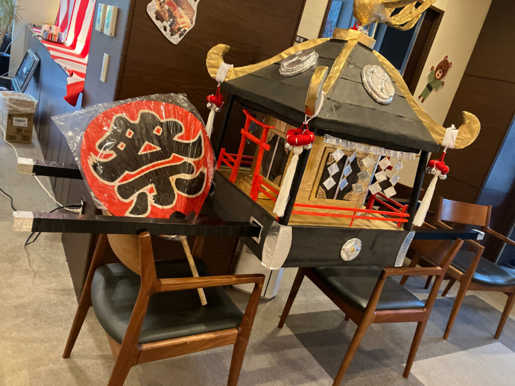 納涼祭で手作りお神輿
